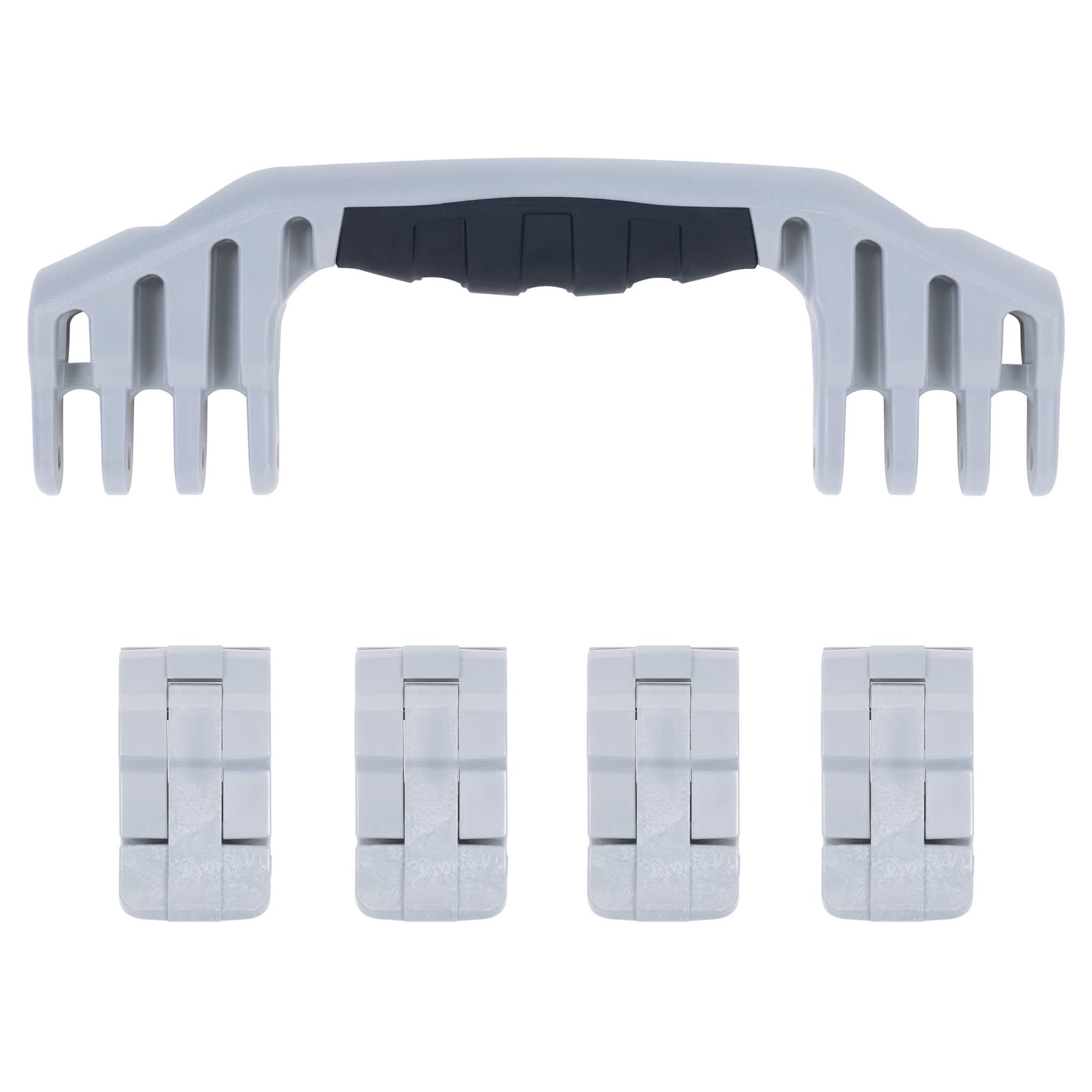 Pelican 1600 Replacement Handle & Latches, Silver (Set of 1 Handle, 4 Latches) ColorCase 