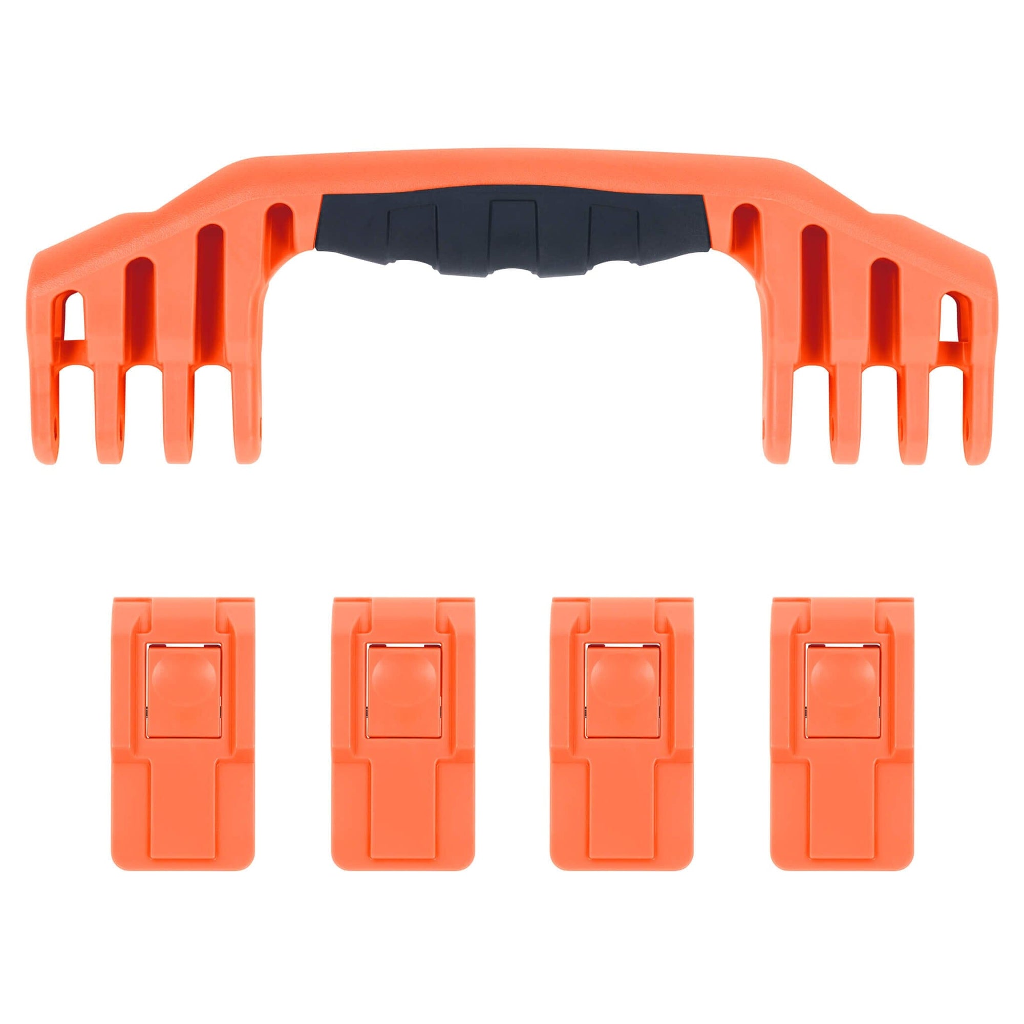 Pelican 1600 Replacement Handle & Latches, Orange, Push-Button (Set of 1 Handle, 4 Latches) ColorCase 