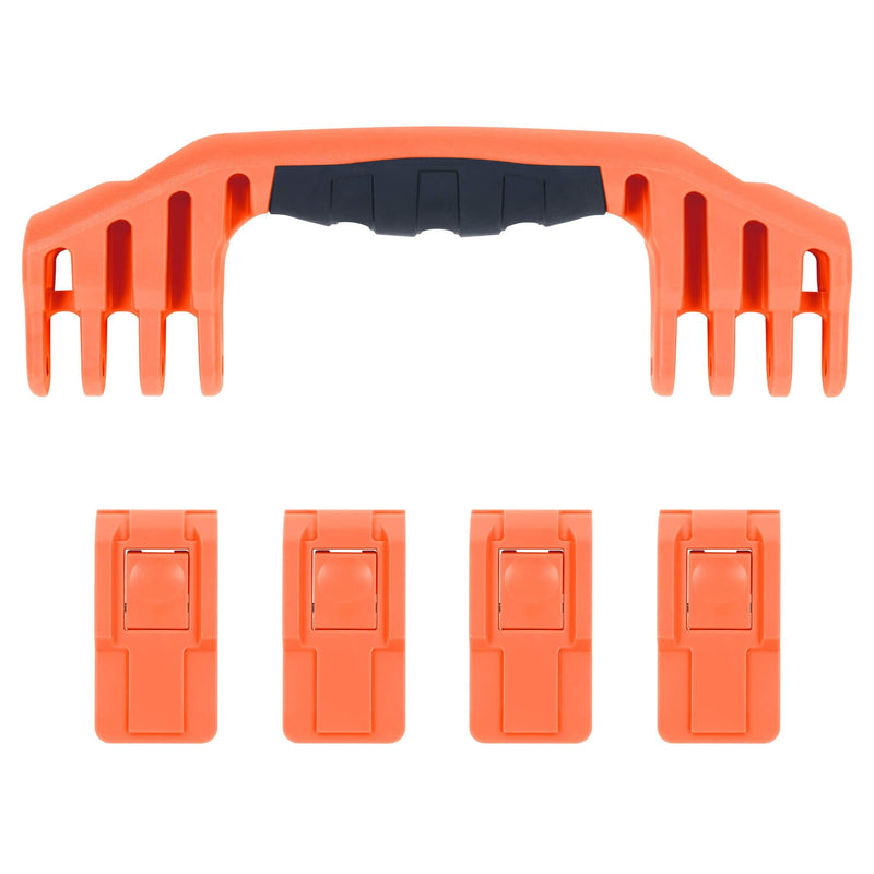 Pelican 1600 Replacement Handle & Latches, Orange, Push-Button (Set of 1 Handle, 4 Latches) ColorCase 