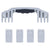 Pelican 1600 Replacement Handle & Latches, Silver, Push-Button (Set of 1 Handle, 4 Latches) ColorCase 