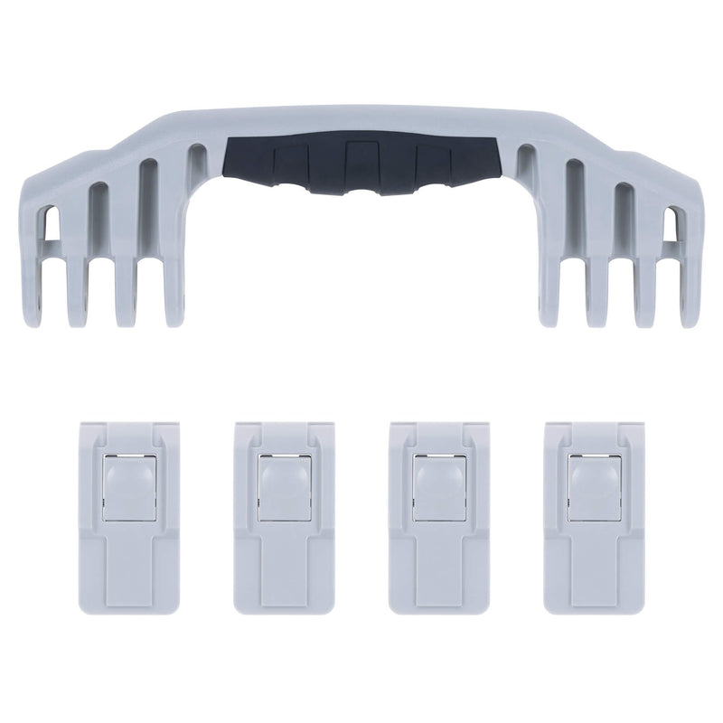 Pelican 1600 Replacement Handle & Latches, Silver, Push-Button (Set of 1 Handle, 4 Latches) ColorCase 