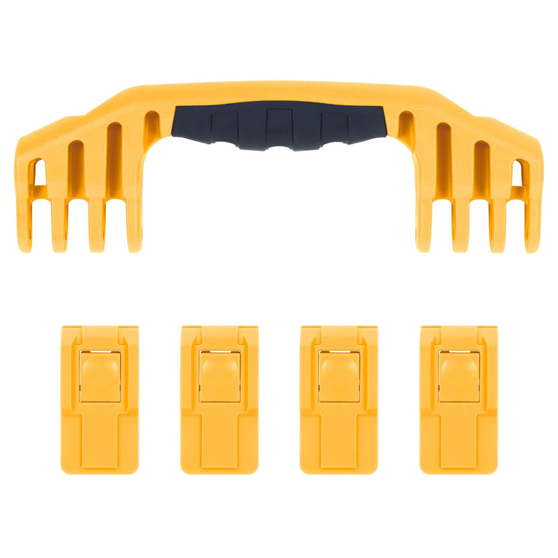 Pelican 1600 Replacement Handle & Latches, Yellow, Push-Button (Set of 1 Handle, 4 Latches) ColorCase 