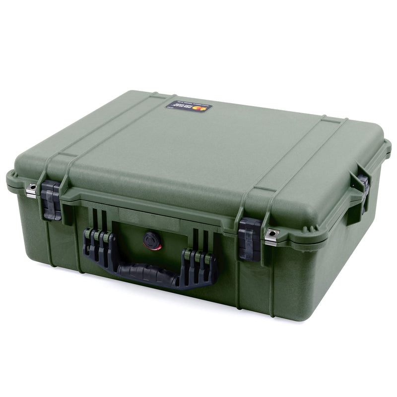 Pelican 1600 Case, OD Green with Black Handle & Latches ColorCase 