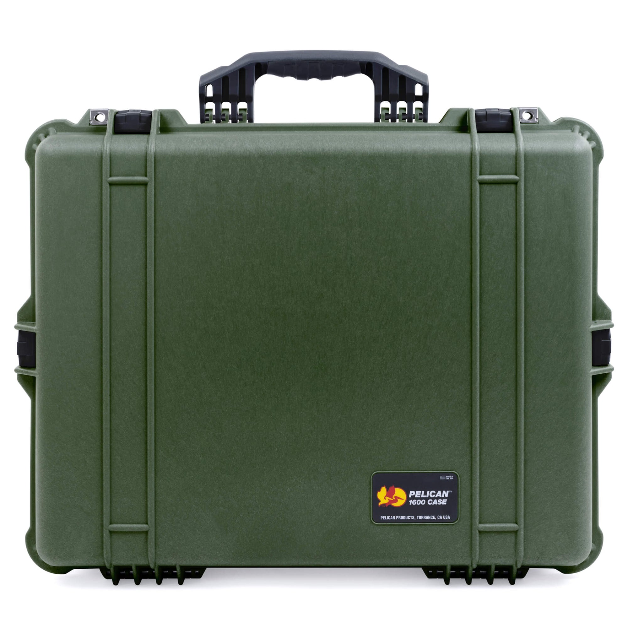 Pelican 1600 Case, OD Green with Black Handle & Latches ColorCase 