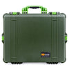 Pelican 1600 Case, OD Green with Lime Green Handle & Latches ColorCase
