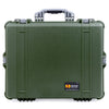Pelican 1600 Case, OD Green with Silver Handle & Latches ColorCase
