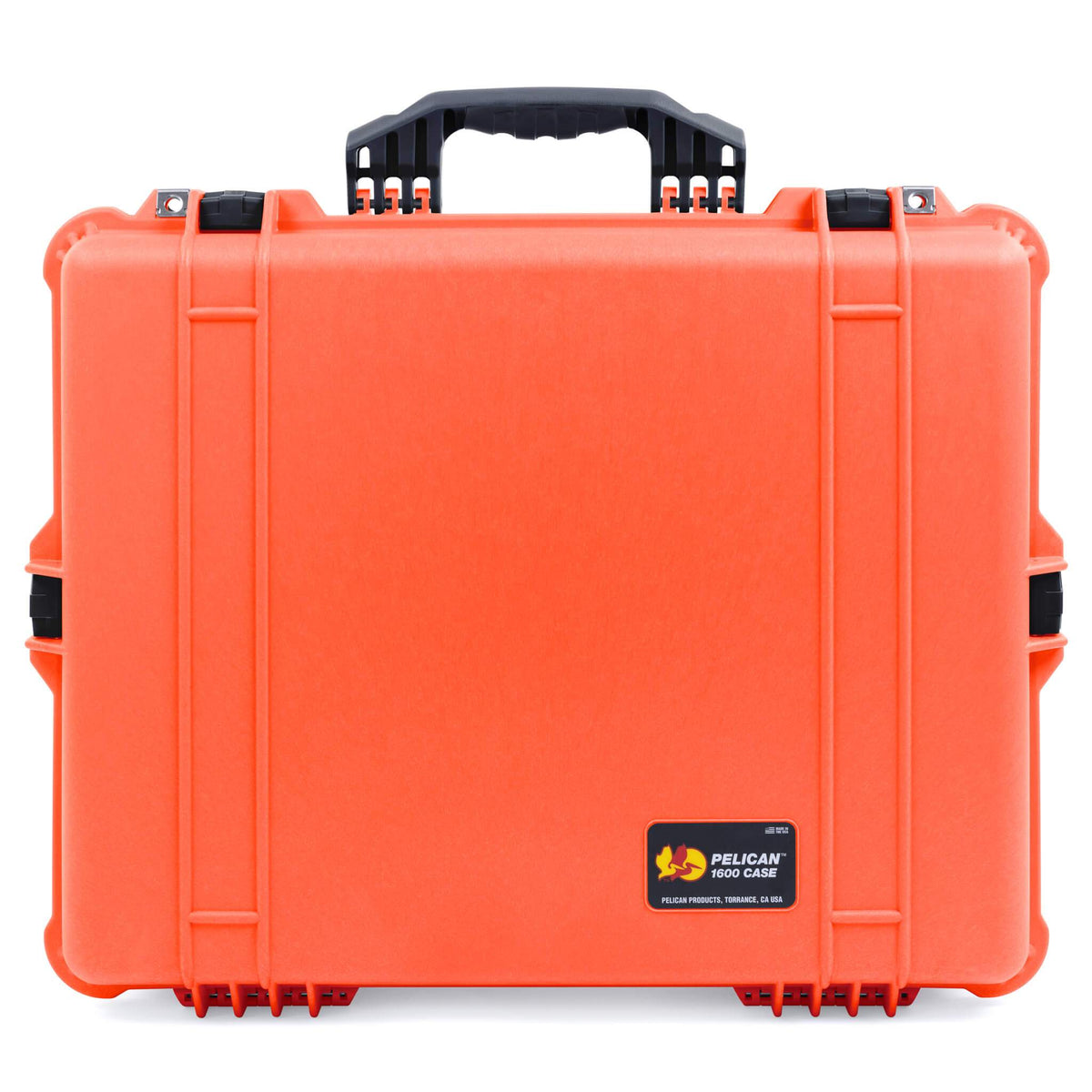 Pelican 1600 Case, Orange with Black Handle &amp; Latches ColorCase 