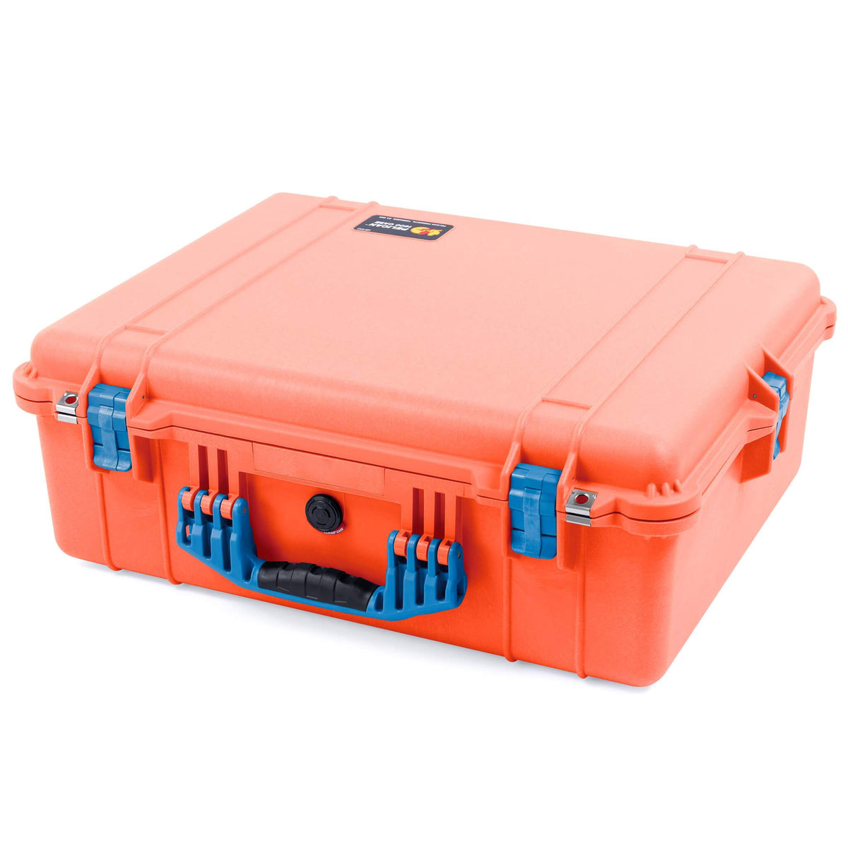 Pelican 1600 Case, Orange with Blue Handle &amp; Latches ColorCase 