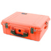 Pelican 1600 Case, Orange with OD Green Handle & Latches ColorCase