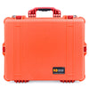 Pelican 1600 Case, Orange with Red Handle & Latches ColorCase