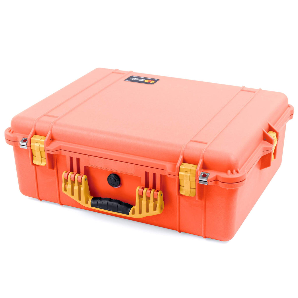 Pelican 1600 Case, Orange with Yellow Handle &amp; Latches ColorCase 