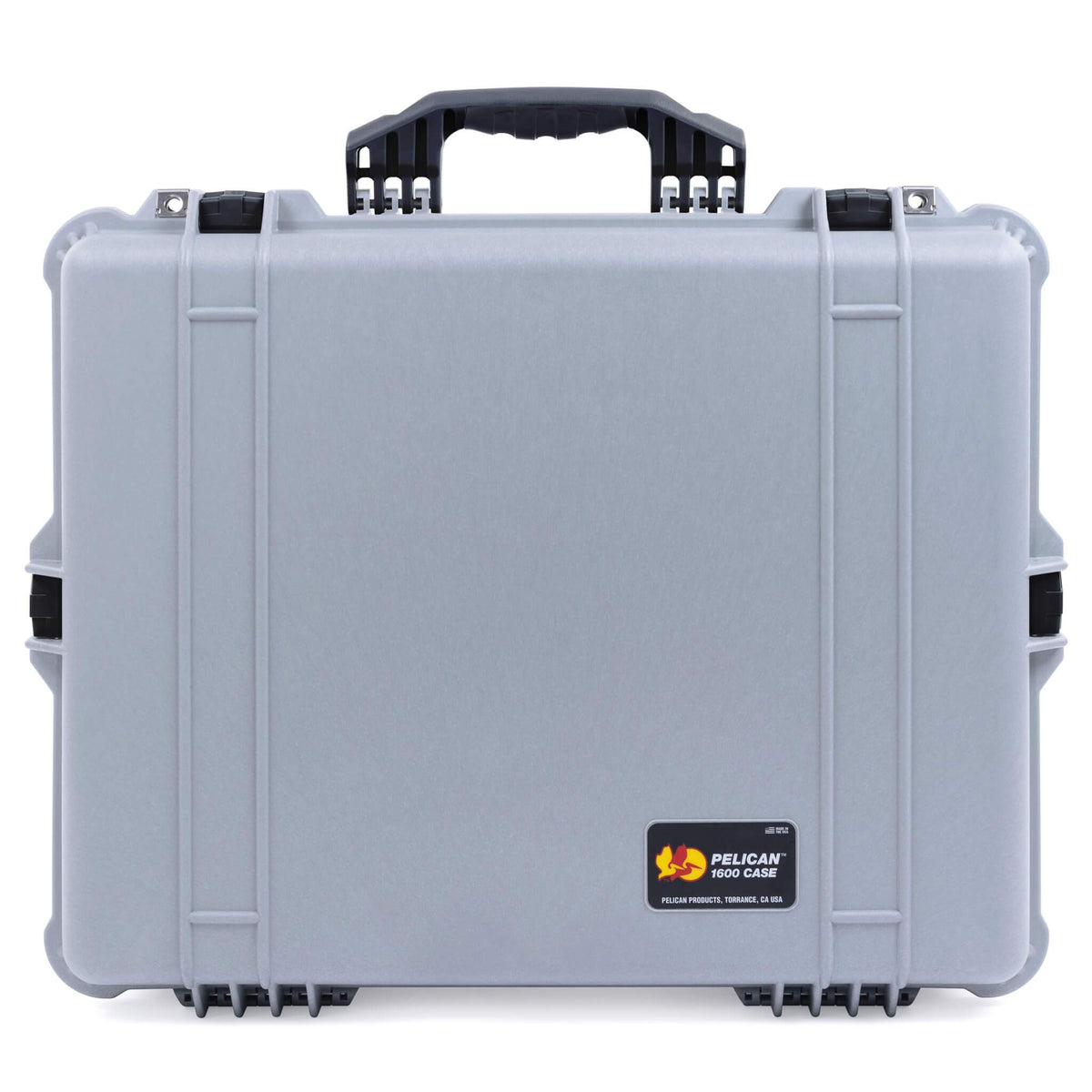 Pelican 1600 Case, Silver with Black Handle &amp; Latches ColorCase 