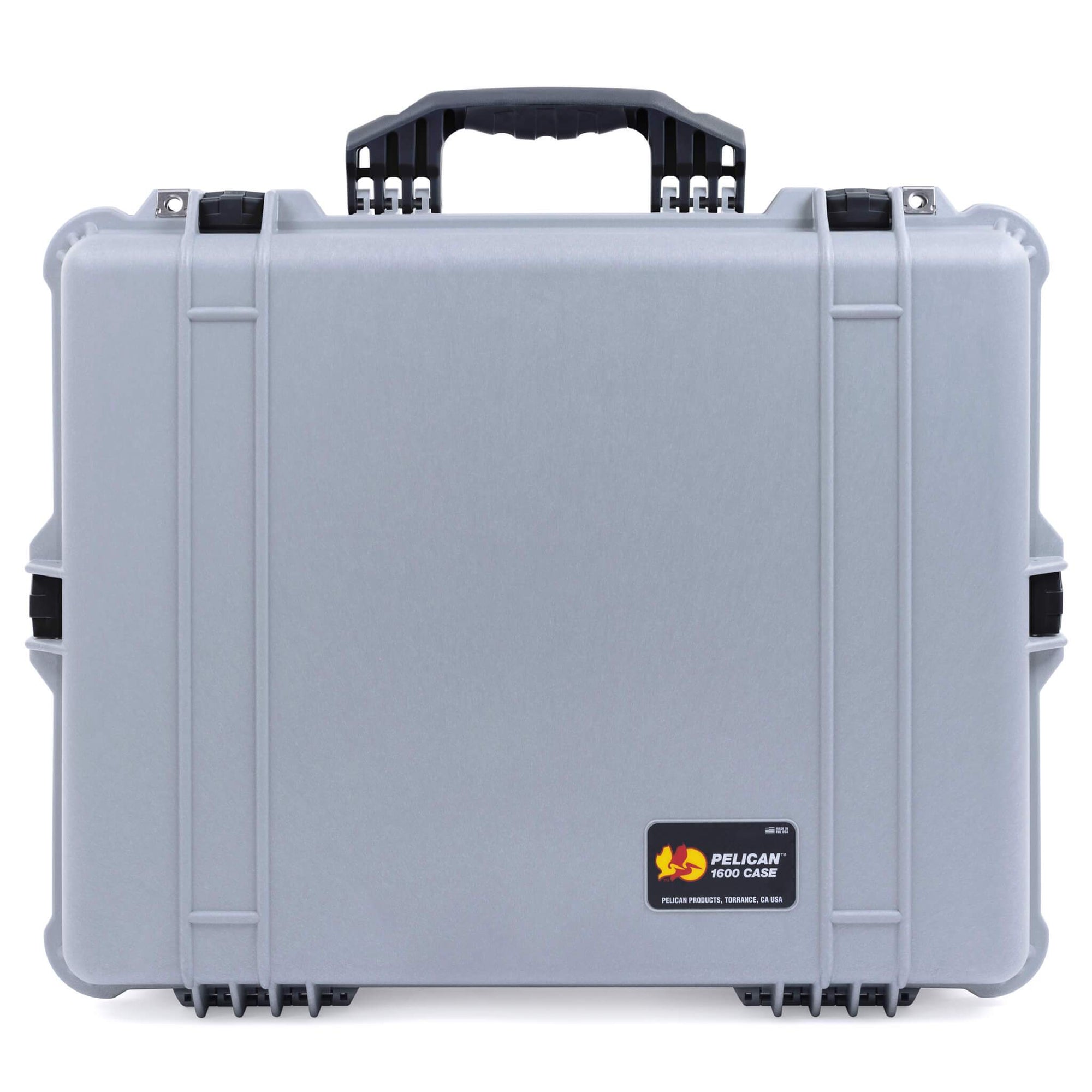 Pelican 1600 Case, Silver with Black Handle & Latches ColorCase 