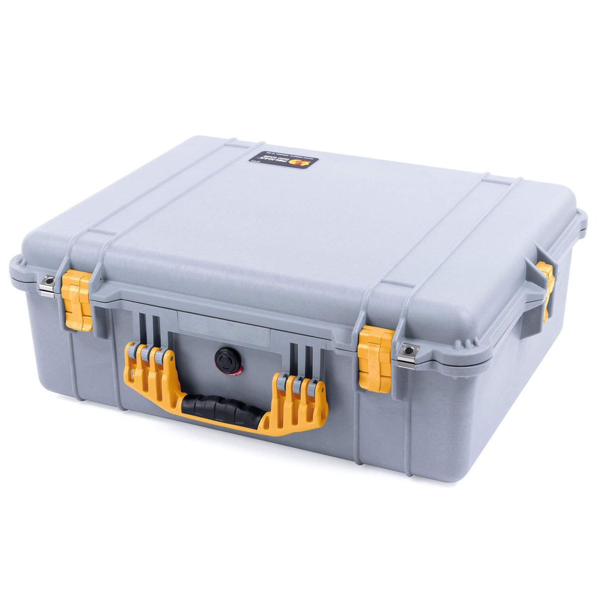 Pelican 1600 Case, Silver with Yellow Handle &amp; Latches ColorCase 