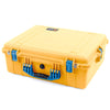 Pelican 1600 Case, Yellow with Blue Handle & Latches ColorCase