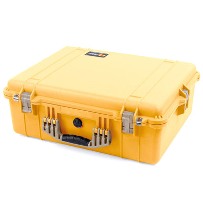Pelican 1600 Case, Yellow with Desert Tan Handle & Latches ColorCase