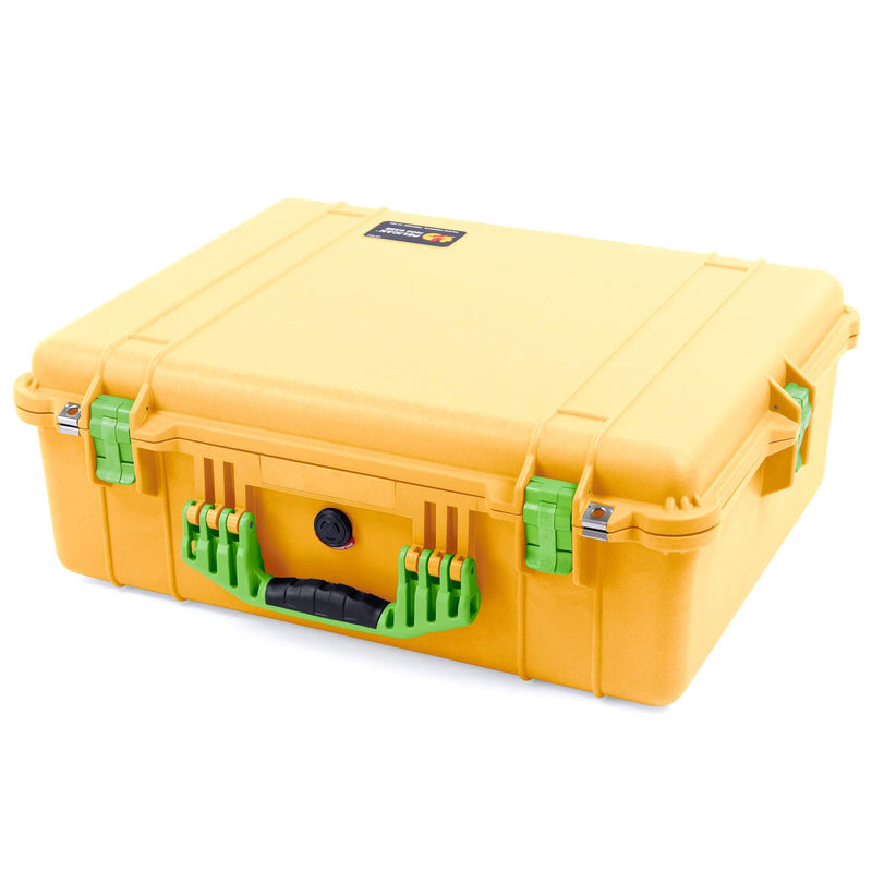 Pelican 1600 Case, Yellow with Lime Green Handle & Latches ColorCase 