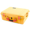Pelican 1600 Case, Yellow with Orange Handle & Latches ColorCase