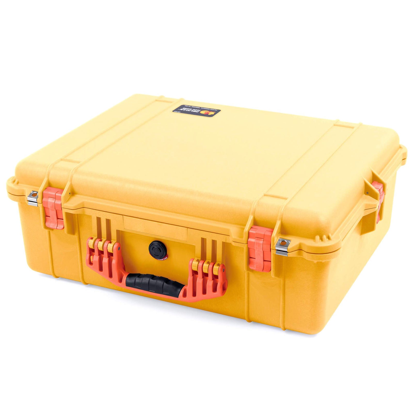 Pelican 1600 Case, Yellow with Orange Handle & Latches ColorCase 
