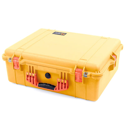 Pelican 1600 Case, Yellow with Orange Handle & Latches ColorCase