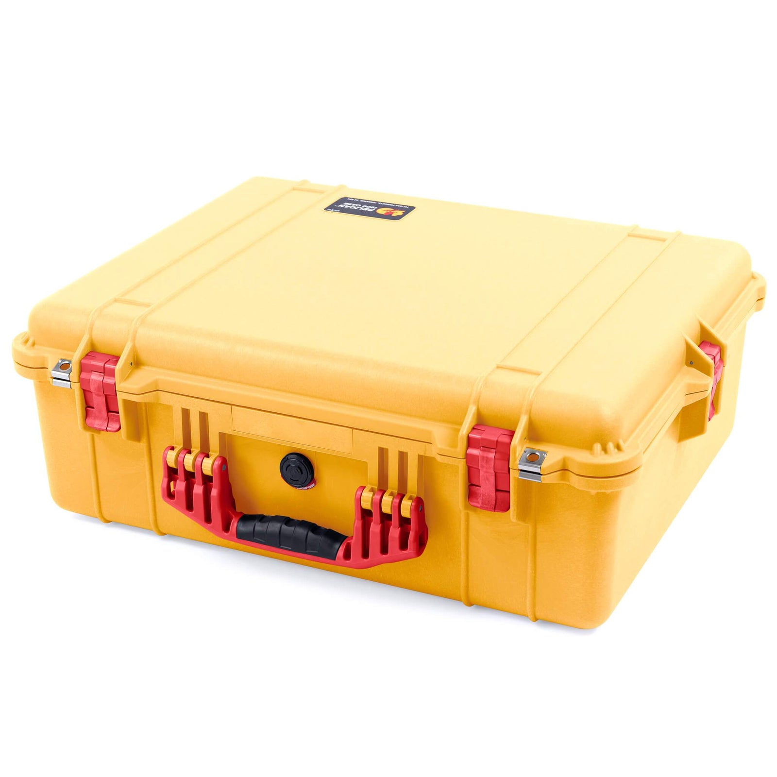 Pelican 1600 Case, Yellow with Red Handle & Latches ColorCase 