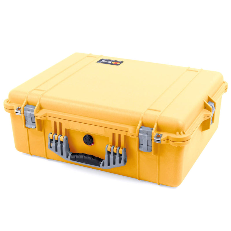 Pelican 1600 Case, Yellow with Silver Handle & Latches ColorCase 