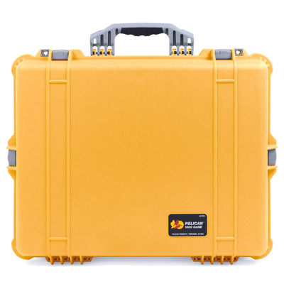 Pelican 1600 Case, Yellow with Silver Handle & Latches ColorCase
