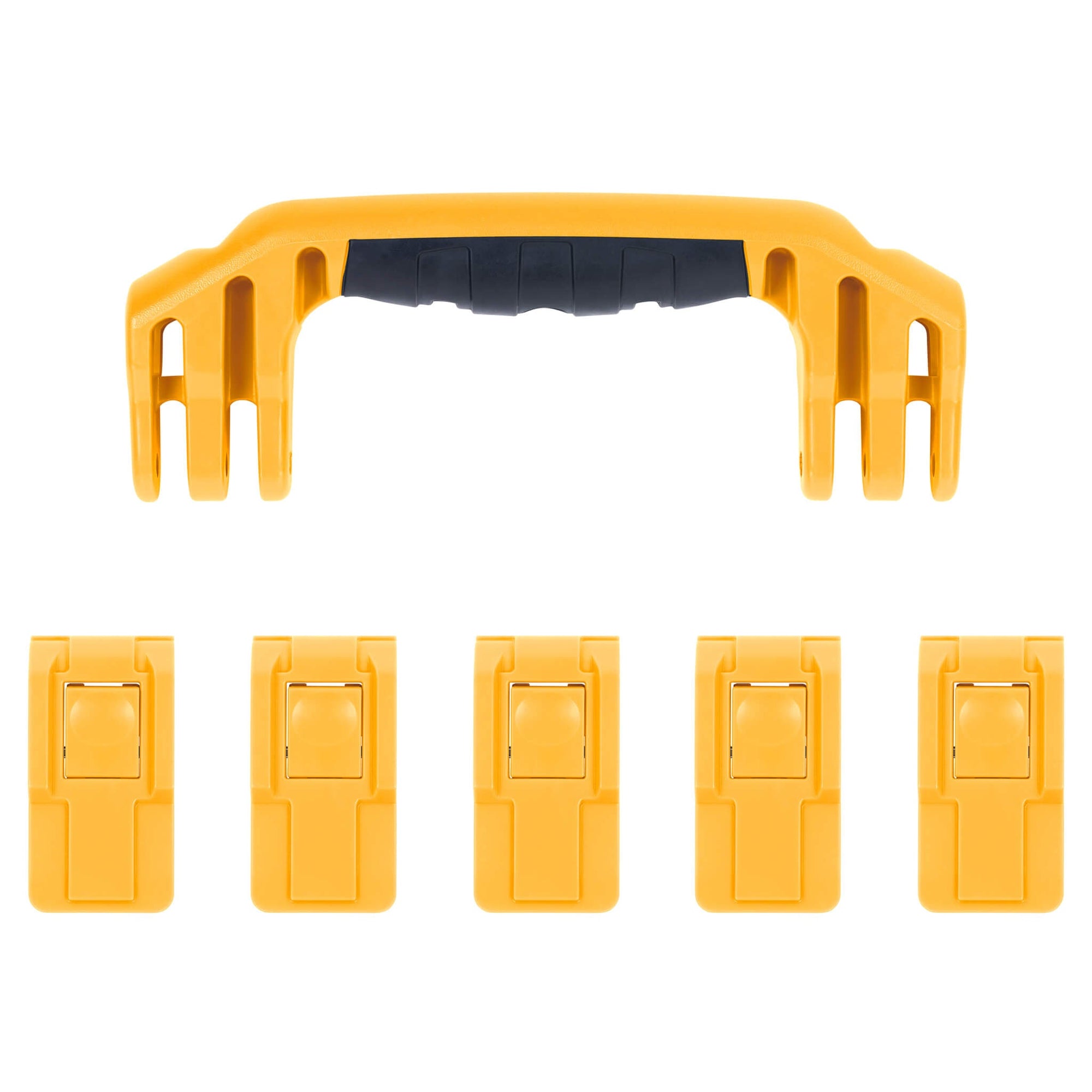 Pelican 1605 Air Replacement Handle & Latches, Yellow, Push-Button (Set of 1 Handle, 5 Latches) ColorCase 