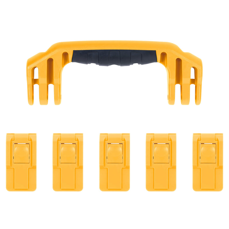 Pelican 1605 Air Replacement Handle & Latches, Yellow, Push-Button (Set of 1 Handle, 5 Latches) ColorCase 