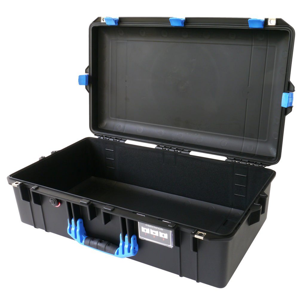 Pelican 1605 Air Case, Black with Blue Handle & Latches
