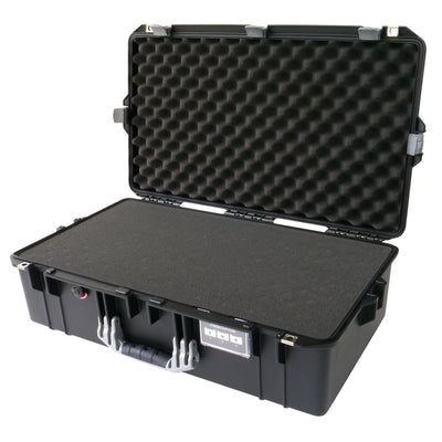 Pelican 1605 Air Case, Black with Silver Handle & Latches Pick & Pluck Foam with Convolute Lid Foam ColorCase 016050-0001-110-180