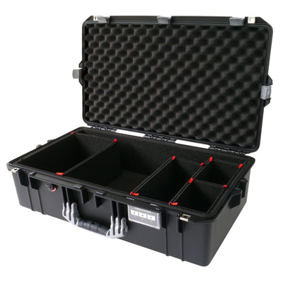 Pelican 1605 Air Case, Black with Silver Handle & Latches TrekPak Divider System with Convolute Lid Foam ColorCase 016050-0020-110-180