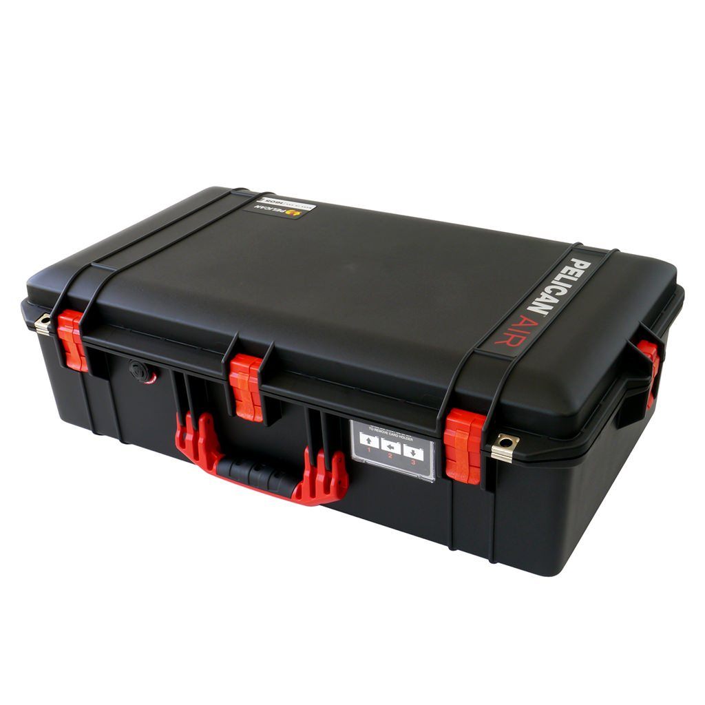 Pelican 1605 Air Case, Black with Red Handle & Latches ColorCase 