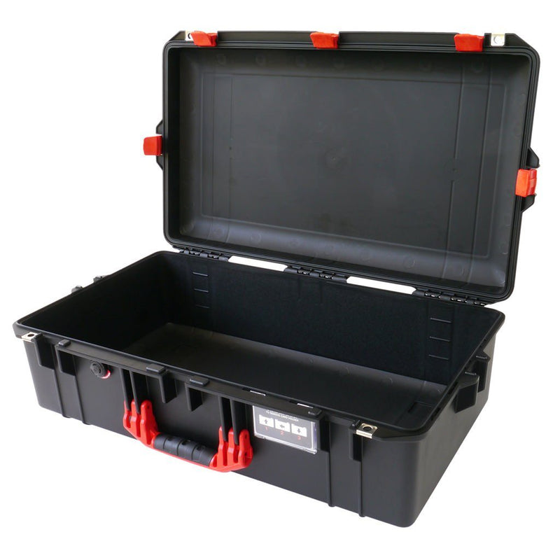 Pelican 1605 Air Case, Black with Red Handle & Latches ColorCase 