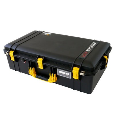 Pelican 1605 Air Case, Black with Yellow Handle & Latches ColorCase