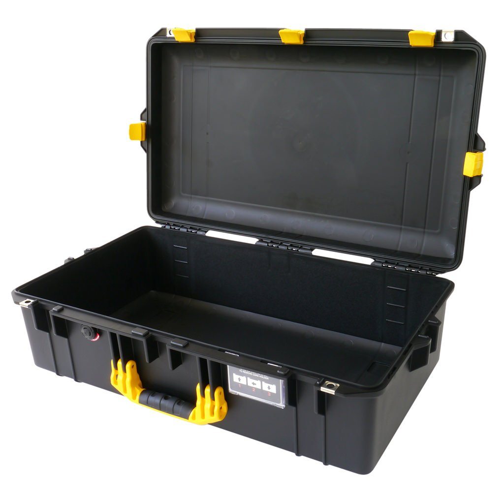 Pelican 1605 Air Case, Black with Yellow Handle & Latches