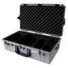 Pelican 1605 Air Case, Silver with Black Handle & Latches TrekPak Divider System with Convolute Lid Foam ColorCase 016050-0020-180-110