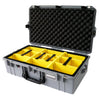 Pelican 1605 Air Case, Silver with Black Handle & Latches Yellow Padded Microfiber Dividers with Convolute Lid Foam ColorCase 016050-0010-180-110
