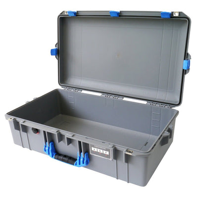 Pelican 1605 Air Case, Silver with Blue Handle & Latches None (Case Only) ColorCase 016050-0000-180-120