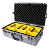Pelican 1605 Air Case, Silver Yellow Padded Microfiber Dividers with Convolute Lid Foam ColorCase 016050-0010-180-180