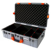 Pelican 1605 Air Case, Silver with Orange Handle & Latches TrekPak Divider System with Convolute Lid Foam ColorCase 016050-0020-180-150