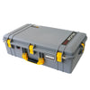 Pelican 1605 Air Case, Silver with Yellow Handle & Latches ColorCase