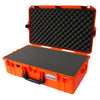 Pelican 1605 Air Case, Orange with Black Handle & Latches Pick & Pluck Foam with Convolute Lid Foam ColorCase 016050-0001-150-110