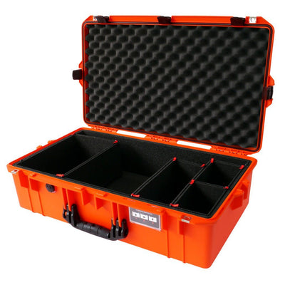 Pelican 1605 Air Case, Orange with Black Handle & Latches TrekPak Divider System with Convolute Lid Foam ColorCase 016050-0020-150-110