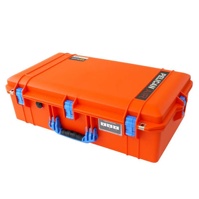 Pelican 1605 Air Case, Orange with Blue Handle & Latches ColorCase
