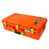 Pelican 1605 Air Case, Orange with Lime Green Handle & Latches ColorCase