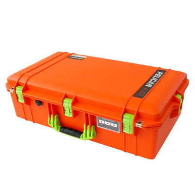 Pelican 1605 Air Case, Orange with Lime Green Handle & Latches ColorCase
