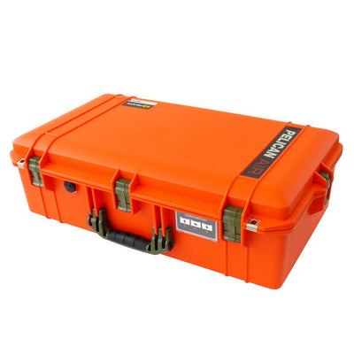 Pelican 1605 Air Case, Orange with OD Green Handle & Latches ColorCase