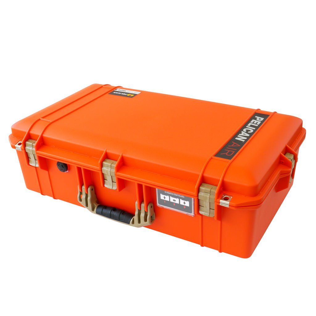 Pelican 1605 Air Case, Orange with Desert Tan Handle & Latches ColorCase 