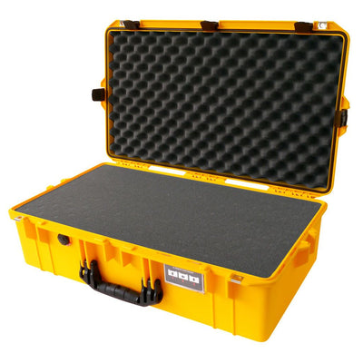 Pelican 1605 Air Case, Yellow with Black Handle & Latches Pick & Pluck Foam with Convolute Lid Foam ColorCase 016050-0001-240-110